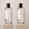 Scent Room Tilia and D. Homme Intense bottles side by side, sold together as a layering pair