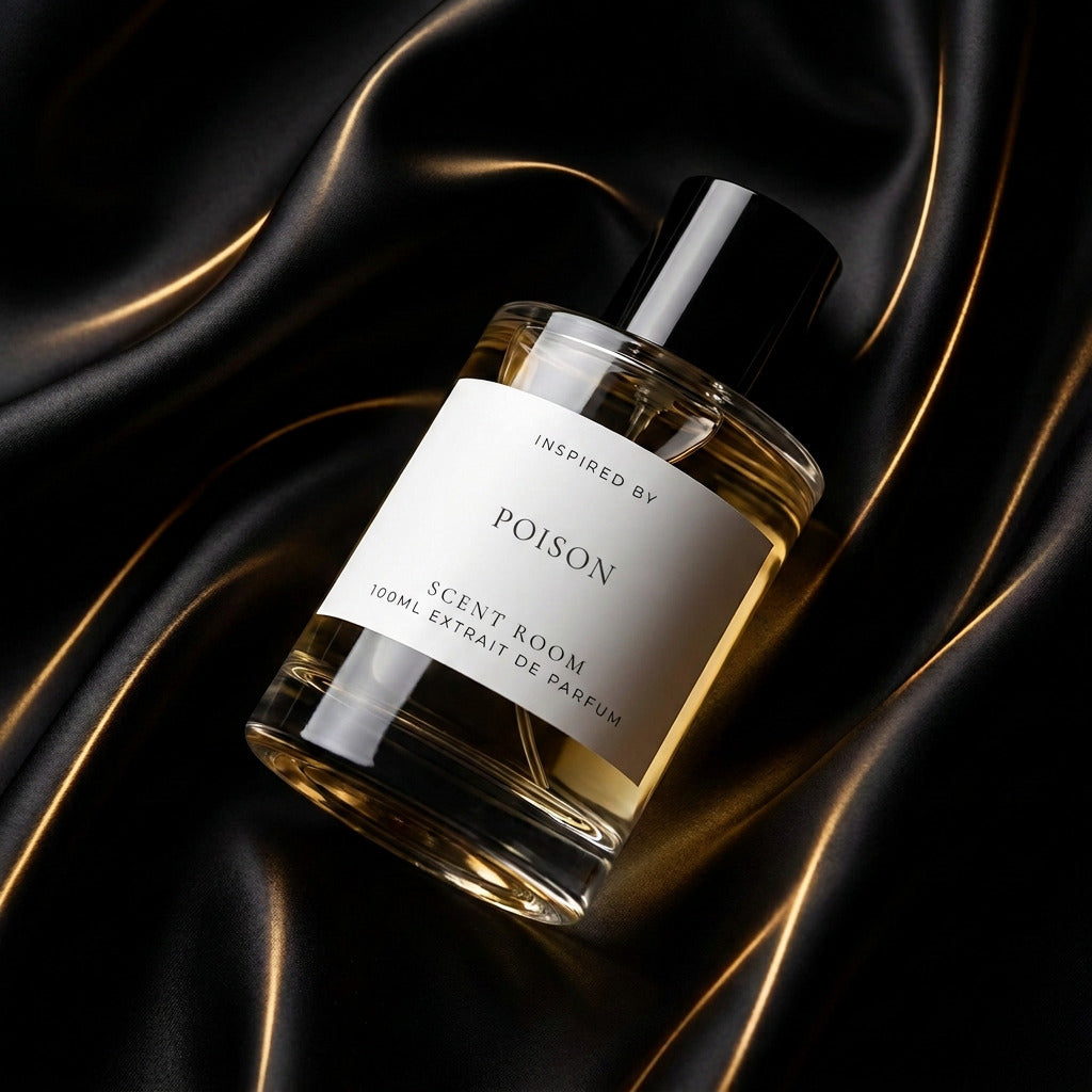 Poison by Scent Room, extrait de parfum on black silk